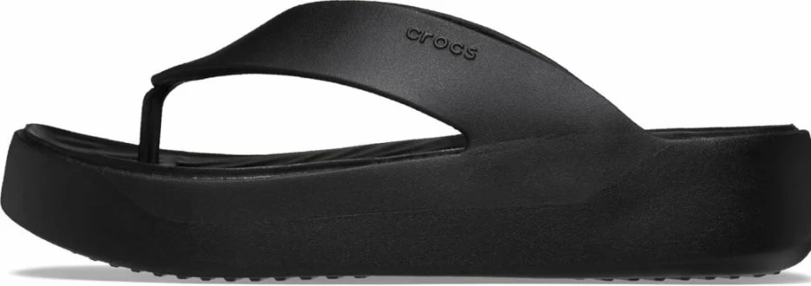 Crocs Women's Getaway Platform Flip Flops - Black Sandals Size 10 | Comfortable Slip-Resistant Slides