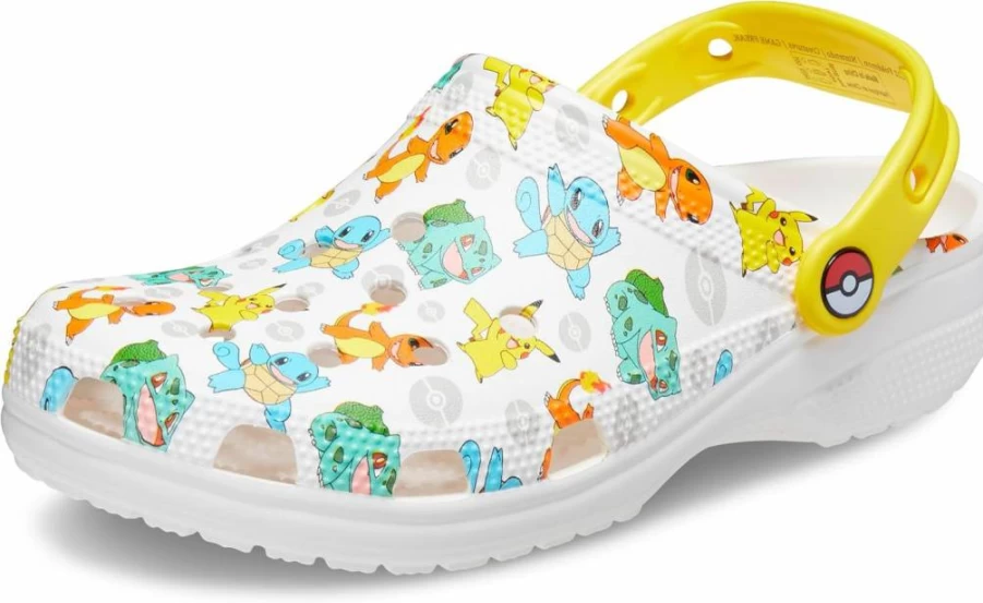 Crocs Unisex Adult Classic Clogs Pikachu Collaboration Lightweight Comfort Slip-On Shoes