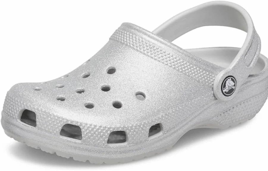 Crocs Kids' Classic Glitter Clog | Sparkly Unisex Children's Slip-On Water Shoes