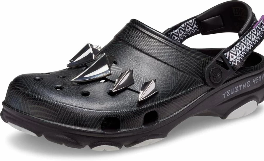 Crocs Unisex-Adult Classic All-Terrain Clogs - Black Panther Print, Lightweight & Comfortable Water Shoes