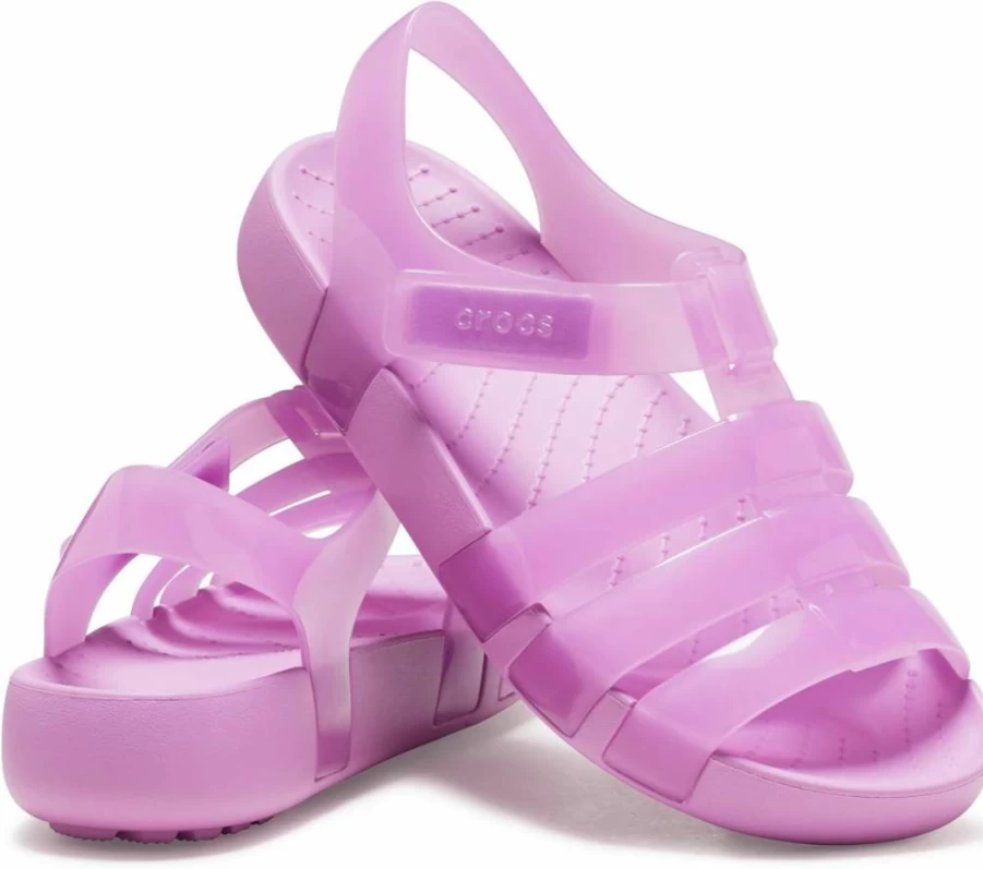 Crocs Girls' Isabella Glitter Sandals for Kids – Sparkly & Comfortable Big Kid/Little Kid Sizes