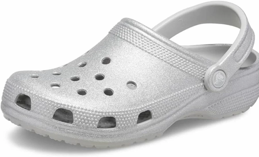 Crocs Unisex Adult Classic Glitter Clogs | Comfortable Slip-On Shoes for Men & Women