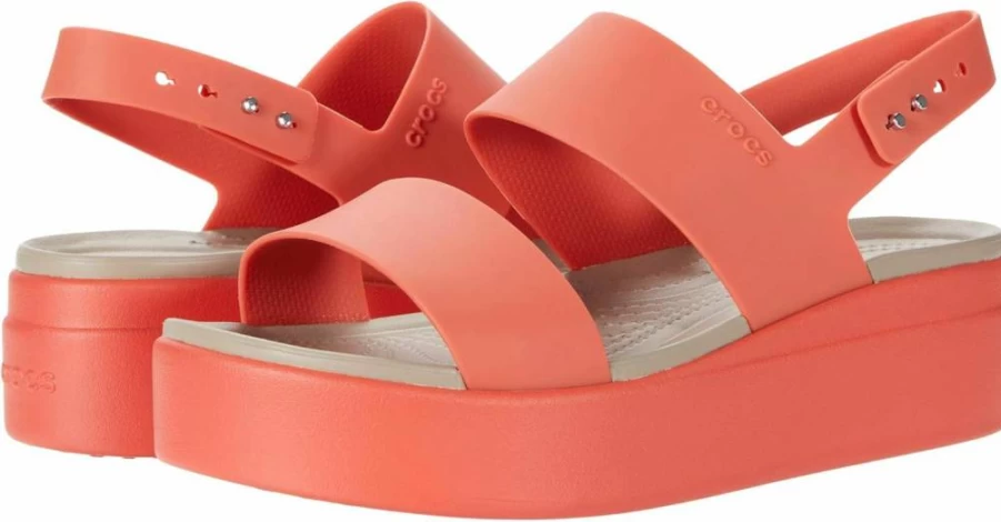 Crocs Brooklyn Low Wedge Women's Comfort Slip-On Shoes Lightweight Casual Loafers