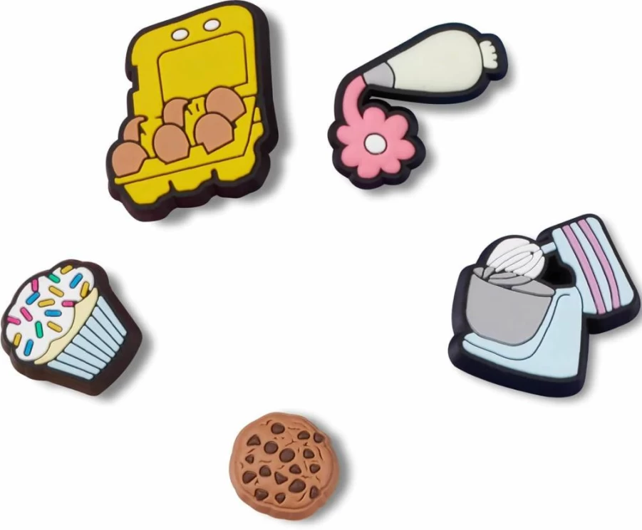 Crocs Jibbitz Shoe Charms 5-Pack - Baker & Occupation-Themed Decorations for Crocs Shoes