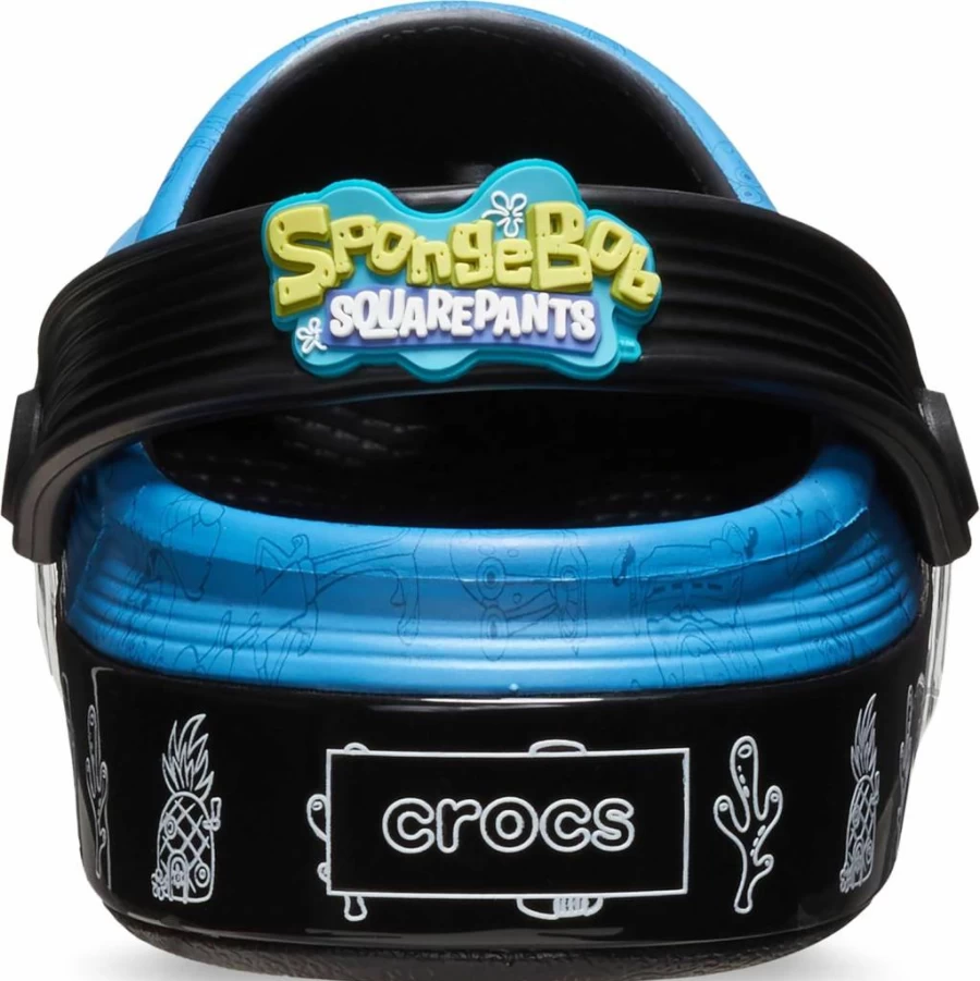 Crocs Kids SpongeBob SquarePants Off Court Clogs - Unisex Lightweight Slip-On Water Shoes for Little Big Kids