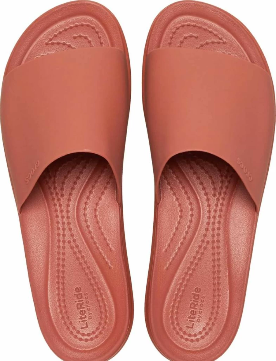 Crocs Women's Brooklyn Slide Sandals - Comfortable & Lightweight Slip-On Beach Shoes