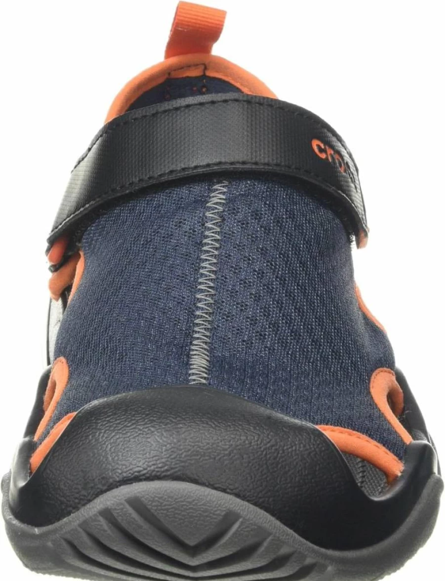 Crocs Men's Swiftwater Mesh Deck Sandals - Lightweight Waterproof Slip-Resistant Comfort Footwear