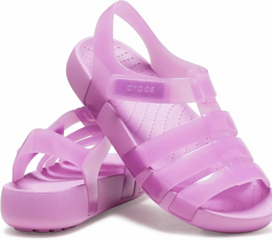 Crocs Girls' Isabella Glitter Sandals for Kids – Sparkly & Comfortable Big Kid/Little Kid Sizes