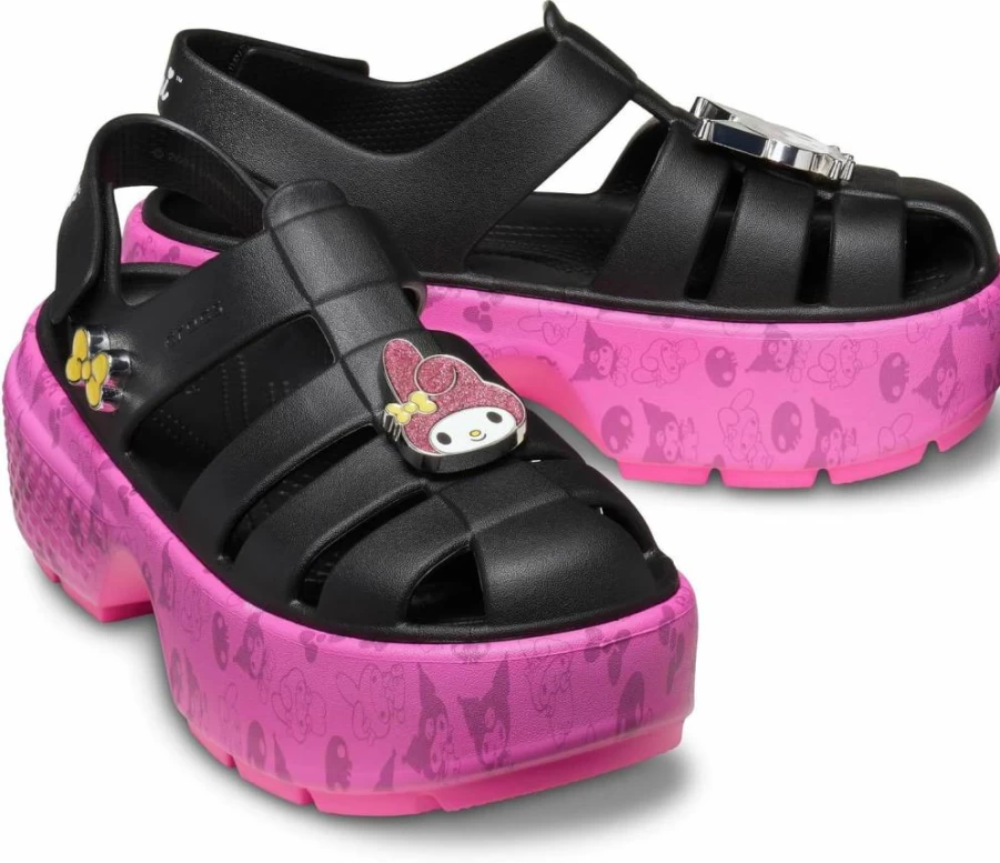 Crocs Unisex Adult Sanrio My Melody Kuromi Platform Sandals Stomp Clogs Comfortable Lightweight