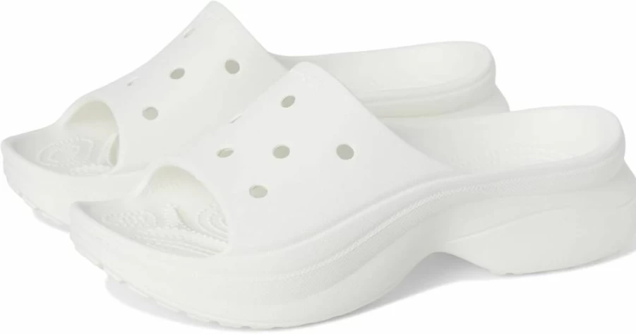 Crocs Women's Bae Slide Platform Sandals - Comfortable Slip-On Waterproof Beach Shoes for Women
